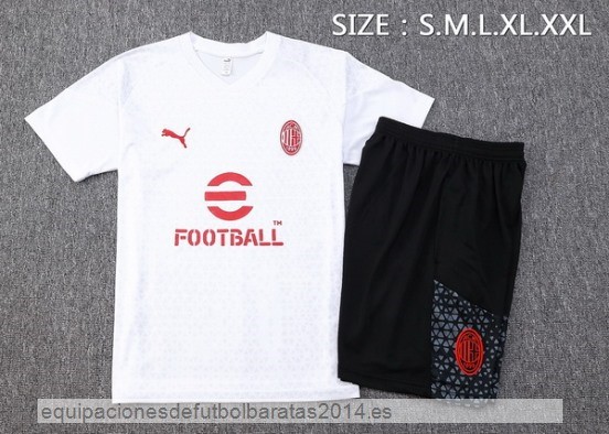 Nuevo Entrenamiento Conjunto Completo AC Milan 23/24 Blanco Negro Rojo Baratas